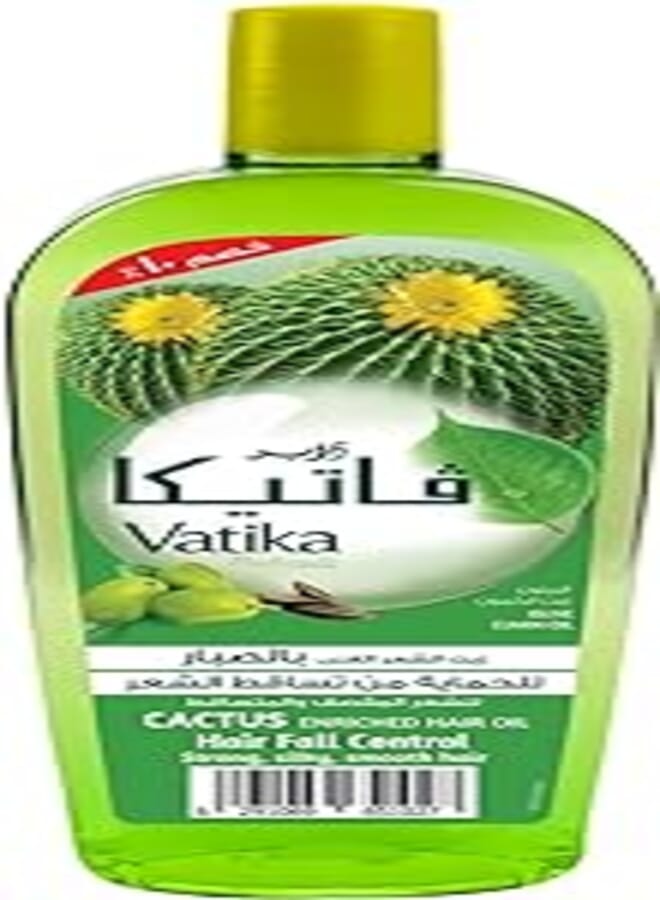 Vatika Naturals Cactus Enriched Anti-Hair Fall Oil 45 ml | Natural Extracts of Cactus, Olive & Cumin | For Strong & Smooth Hair