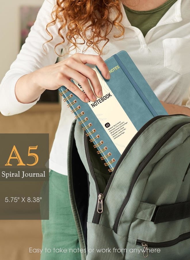 PAPEJOON Dotted Spiral Journal Notebook, A5 Hardcover Spiral Journals for Women Men, 100 GSM Dot Grid Paper Notebooks, 150 Pages Spiral Bullet Dotted Notebook for Writing Note Taking 5.75" x 8.38", Misty Blue - Image 3