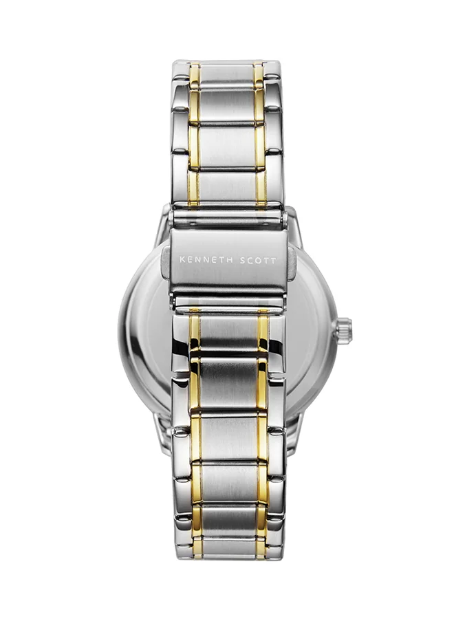 KENNETH SCOTT Kenneth Scott Men's Quartz Movement Watch, Analog Display and Stainless Steel Strap - K22028-TBTW, Two Tone