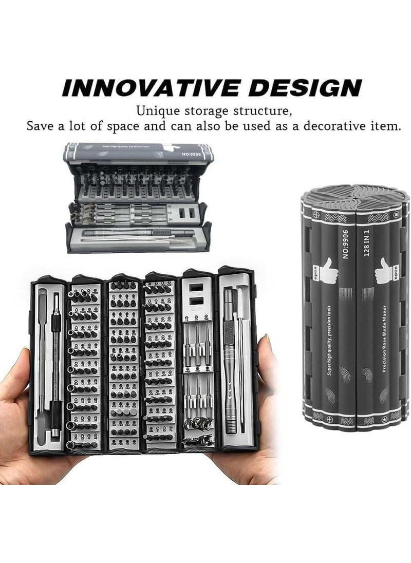 XIKKART XIKKART Tool Kit Screwdriver Set 128 in 1 Precision Screwdriver Set Electronics Precision Repair Tool Kit for Phone Watch Laptop PC Game Console MultiBits Screw Driver Home Repair Kits  - Image 2