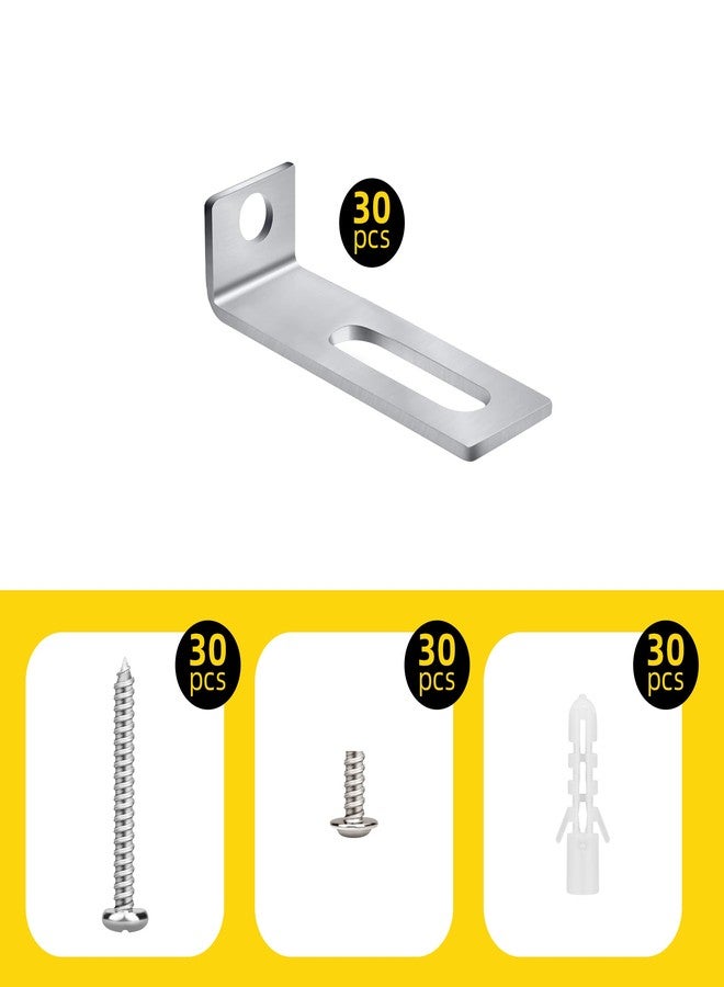 Wehhbtye 30 Set White Board Mounting Hardware,Whiteboard Hanging Brackets, White Board Installation Kit Includes Hanger Supports, Screws and Expansion Tube for Hanging Whiteboard Office Supplies (38*9.5*12mm) - Image 3