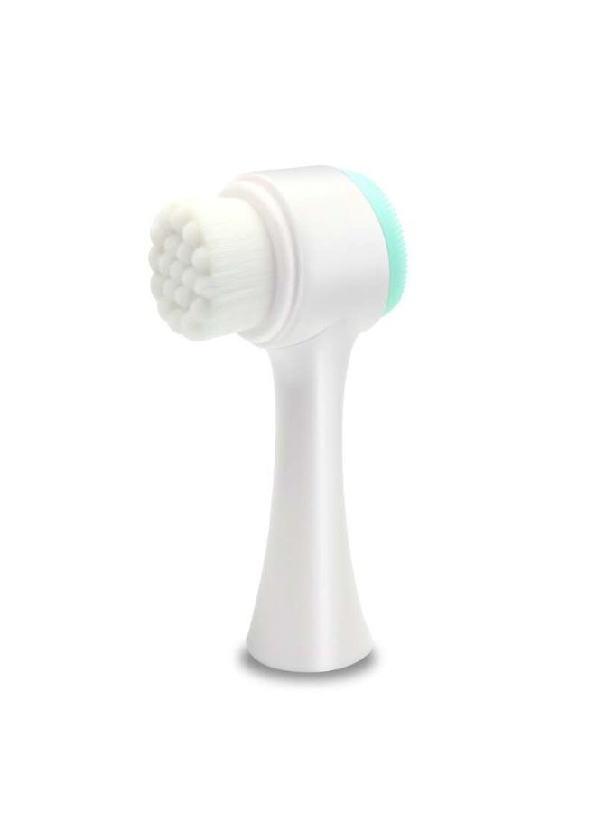 Double-sided silicone facial cleansing brush with soft bristles, a household manual facial cleansing device for deep cleansing, makeup removal, and massage. A beauty tool brush. - Image 1
