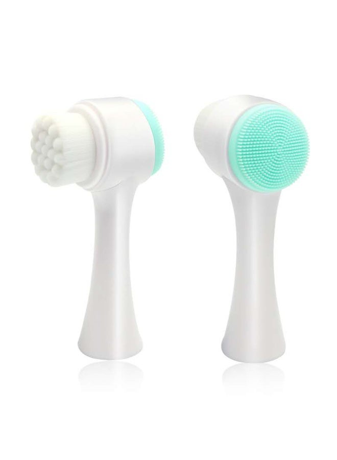 Double-sided silicone facial cleansing brush with soft bristles, a household manual facial cleansing device for deep cleansing, makeup removal, and massage. A beauty tool brush. - Image 2