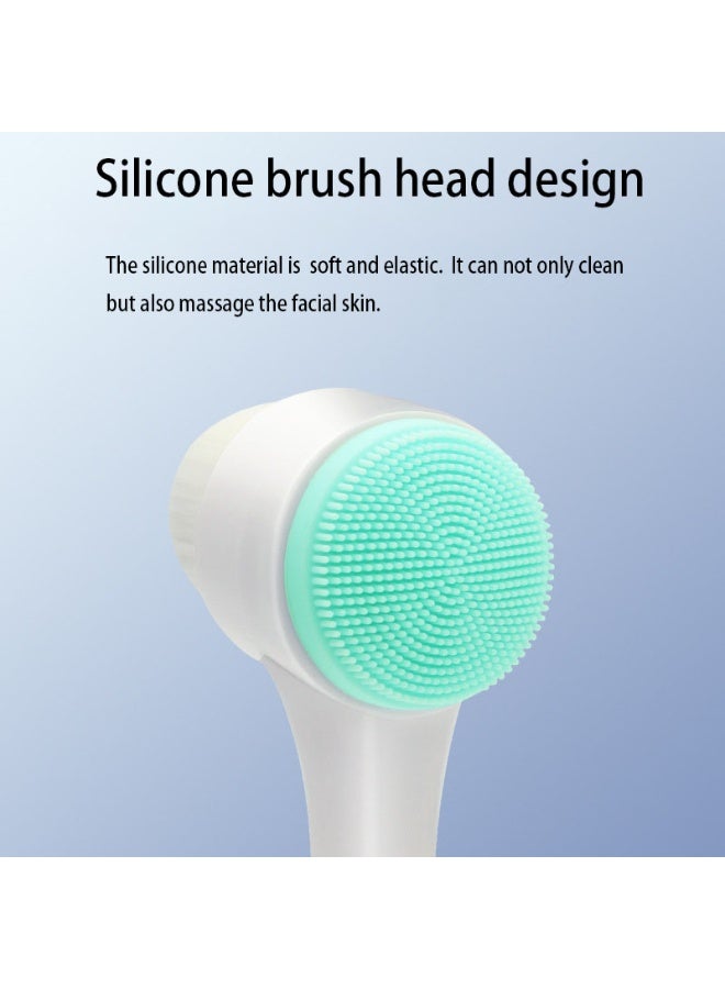 Double-sided silicone facial cleansing brush with soft bristles, a household manual facial cleansing device for deep cleansing, makeup removal, and massage. A beauty tool brush. - Image 3