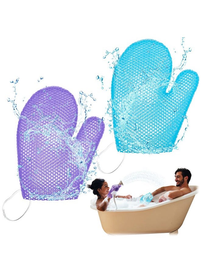 Karenhi - 2 Pcs Honeycomb Exfoliating Glove Bath Mitt Body Spa Scrubber, Honeycomb Exfoliator Glove for Body Shower, Honeycomb Exfoliator Scrubber Sponge Shower Loofah, Quick Drying - Image 1
