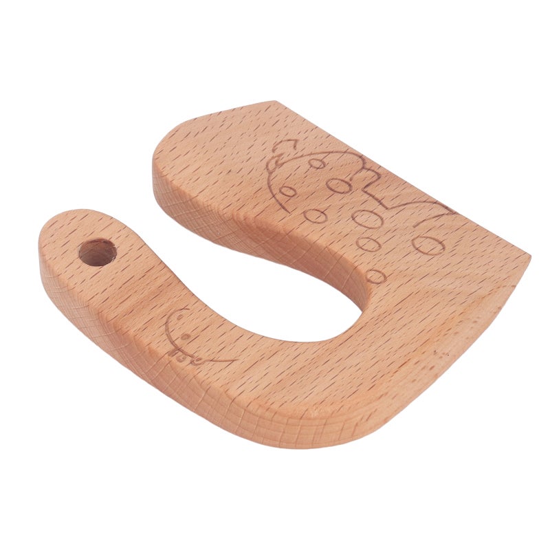 Wooden Kids Knife: Beech Wood Construction - Ergonomic Comfortable Grip Kids Cutting Toy for Toddlers Aged 2 to 8, Home Kitchen and Outdoor Activities - Image 2