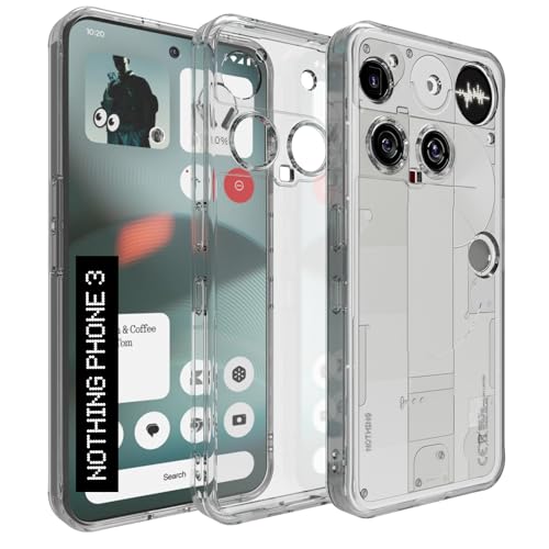 RIGGEAR Shockproof Clear Hybrid Armor Back Cover Case for Nothing Phone 3 (Transparent PC and TPU Bumper) - Image 1