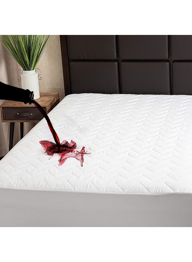 Waterguard Waterguard Quilted Cotton Mattress Pad  Queen Size  Soft Comfortable and Fluffy Mattress Pad  Waterproof Mattress Protector Stretched 15 for Snug Fit on Regular Sized Mattress  - Image 4