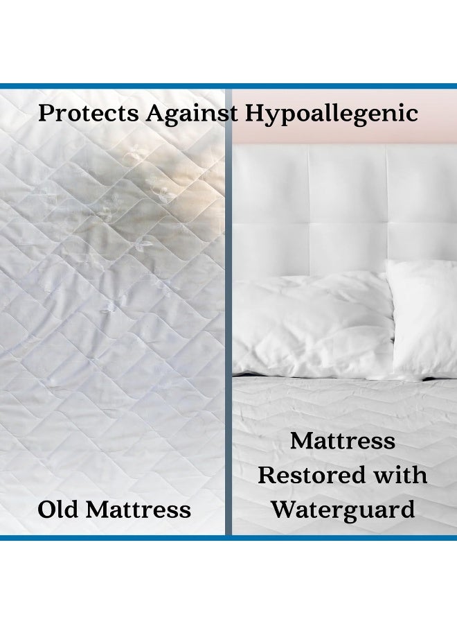 Waterguard Quilted Cotton Mattress Pad  Queen Size  Soft Comfortable and Fluffy Mattress Pad  Waterproof Mattress Protector Stretched 15 for Snug Fit on Regular Sized Mattress