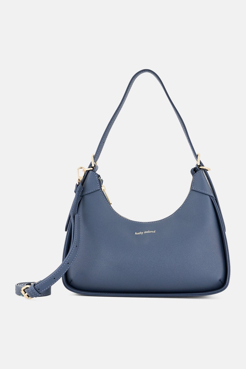 Kathy Ireland Women Brand Logo Shoulder Bag, Blue - Image 1