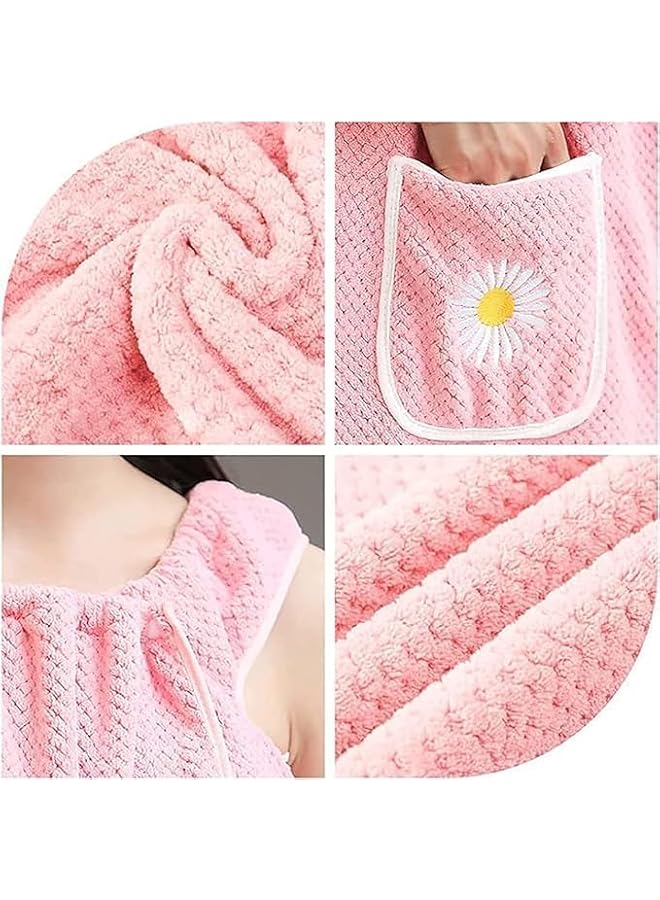 The Bros Microfiber Wearable Towel Bath, Ladies Sling Towel Wrap, Bath and Gym Towel, Quick Dry Fleece Bathrobe, Women Shower Wrap Towel with Pocket, Towel Wrap for Women (green, L) - Image 4