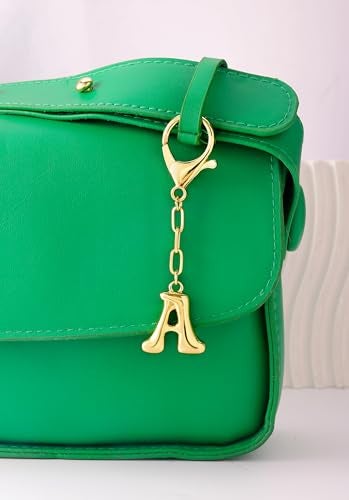 GAOKOXI Gold Bubble Initial Keychain Charm for Women Chunky Bag Purse Charms E Letter Key Chains for Handbag Cute Accessories - Image 3