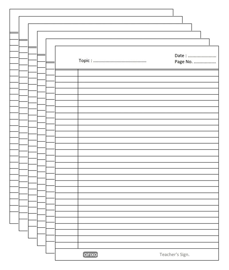 OFIXO A4 Size Both Side Ruled Sheet for Project/Practical/Homework (Pack of 100 sheets) (Model Number: OFX_RULD100) - Image 2