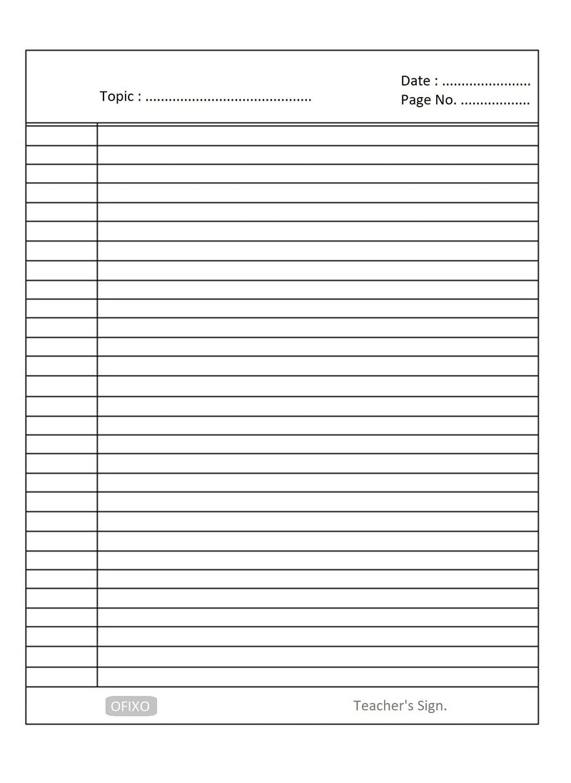 OFIXO A4 Size Both Side Ruled Sheet for Project/Practical/Homework (Pack of 100 sheets) (Model Number: OFX_RULD100) - Image 4