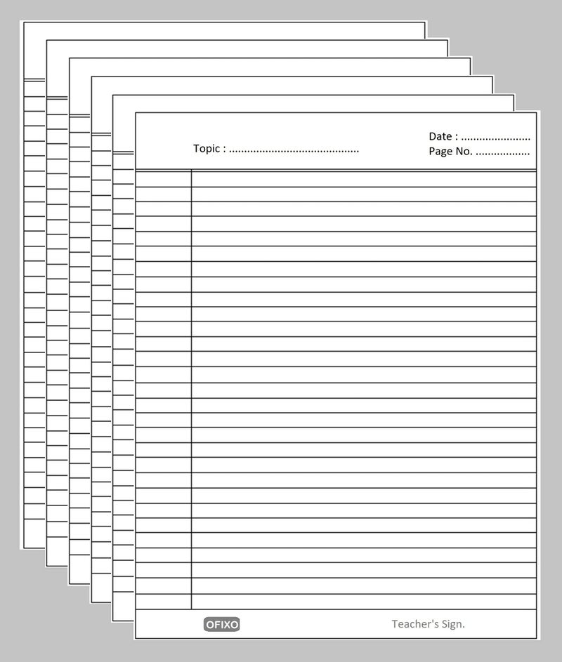 OFIXO A4 Size Both Side Ruled Sheet for Project/Practical/Homework (Pack of 100 sheets) (Model Number: OFX_RULD100) - Image 5