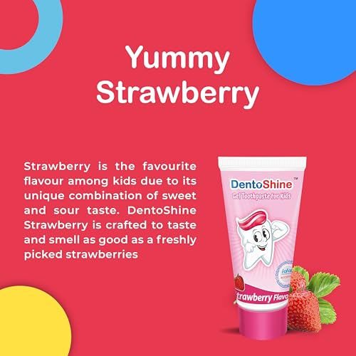 DentoShine Gel Toothpaste for Kids | Pack of 3 Flavors (Strawberry, Mango & Watermelon, 80g each) | IDA Accepted | Ages 2+ - Image 4