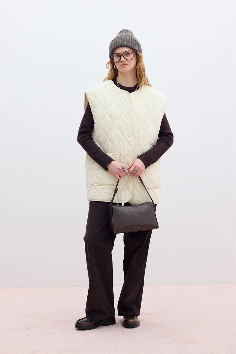 Manuka Quilted Pocket Vest Vanilla  - Image 2