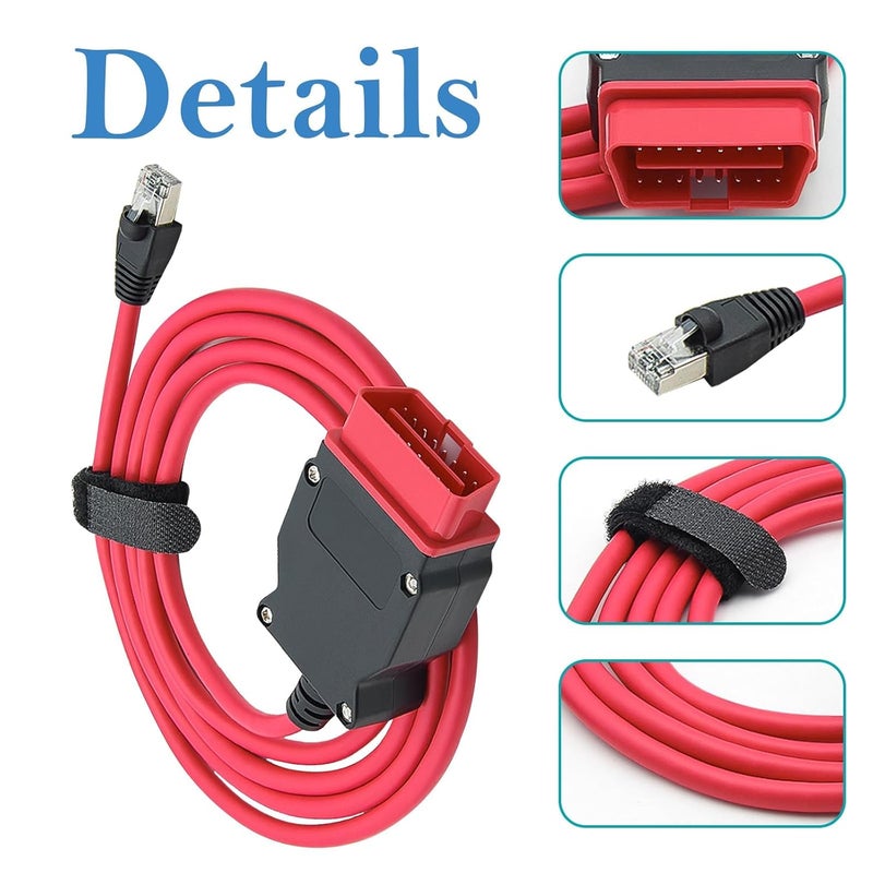 SYOSI ENET OBD2 Diagnostic Cable for BMW F/G/I Series & VW Audi, 6.5ft CAT5E with USB-C Adapter, Compatible with ISTA/ESYS Programming & Coding - Image 3