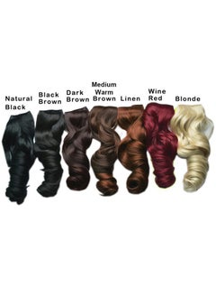 REECHO 16" 1-Pack 3/4 Full Head Curly Wavy Clips in on Synthetic Hair Extensions HE008 Hairpieces for Women 5 Clips 3.9 Oz per Piece - Medium Warm Brown  - Image 3