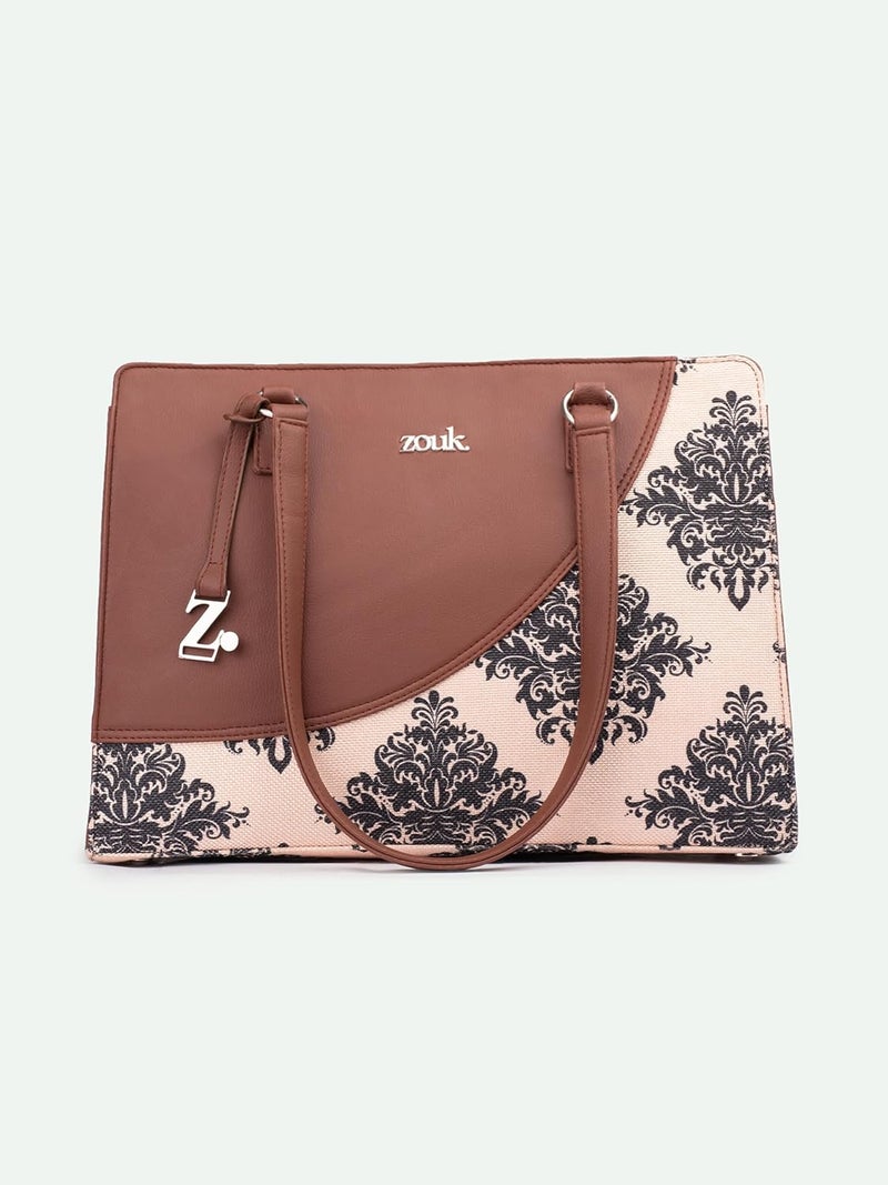 ZOUK حقيبة أساسية للمكتب للنساء | جوت | حقيبة توت مصنوعة يدويًا من الجلد النباتي مع حزام كتف مزدوج - Image 5