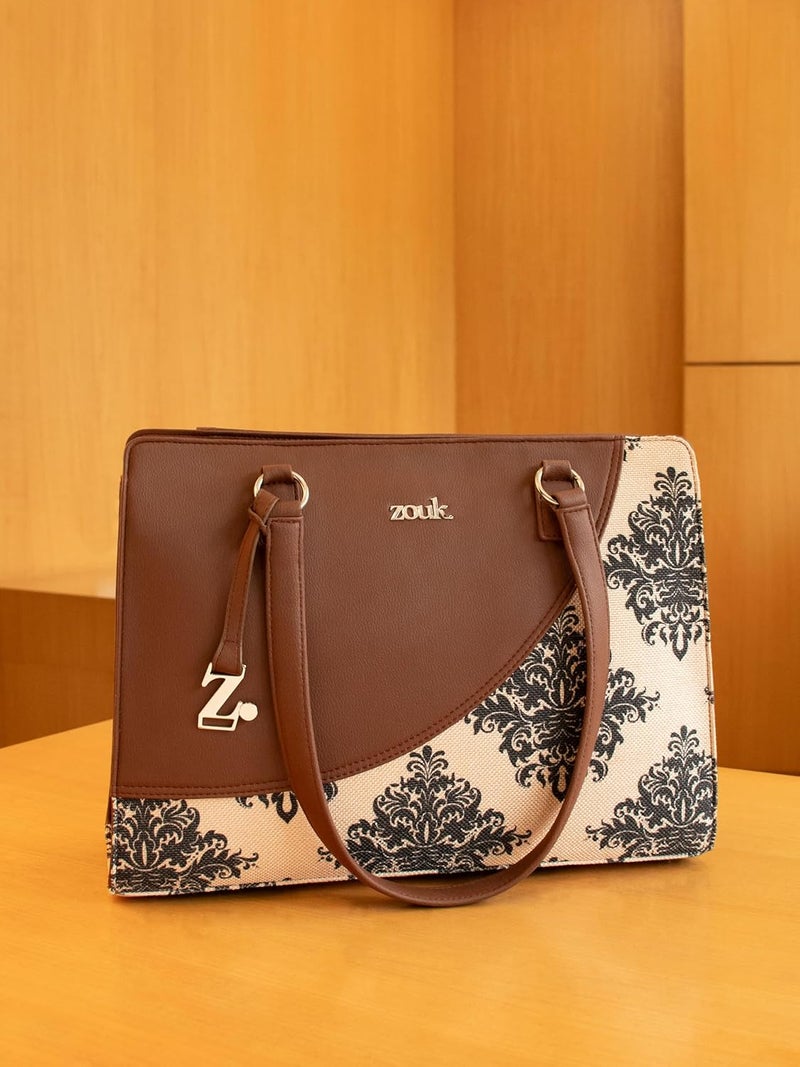 ZOUK حقيبة أساسية للمكتب للنساء | جوت | حقيبة توت مصنوعة يدويًا من الجلد النباتي مع حزام كتف مزدوج - Image 4