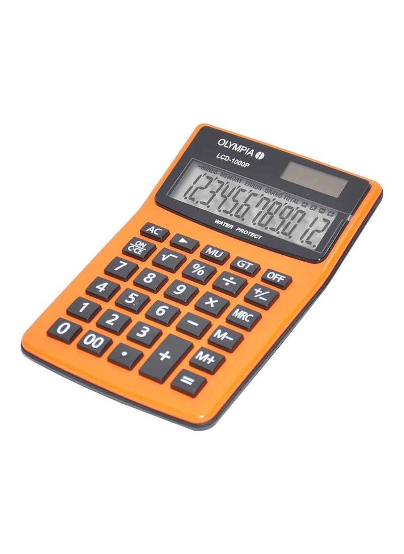 Olympia Olympia Pocket Calculator (12 Digits, Orange, LCD1000P/OLCA4685)  - Image 2