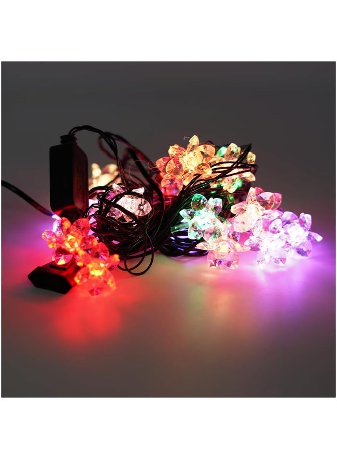 ALLTEC LED Cherry Blossom String Lights, Multicolour, 5 Meters, 20 LED Lights, Outdoor Decorative Lights - Image 1