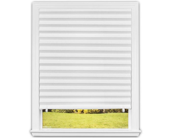 NO TOOLS ORIGINAL LIGHT FILTERING PLEATED PAPER SHADE WHITE 36 W X 72 L 6 PACK
