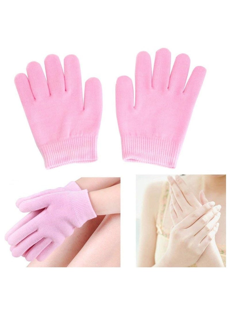Pair Gel Spa Gloves Moisturizing Gloves for Dry Hand Treatments, Cotton Hand Lotion Gloves Night Moisture Gloves, Silicone Glove to Soften Dry Cracked Skin (Blue) - Image 5