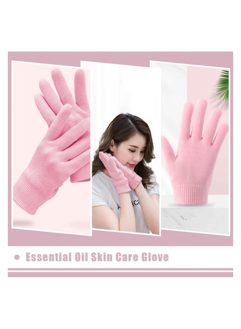 Pair Gel Spa Gloves Moisturizing Gloves for Dry Hand Treatments, Cotton Hand Lotion Gloves Night Moisture Gloves, Silicone Glove to Soften Dry Cracked Skin (Blue) - Image 4