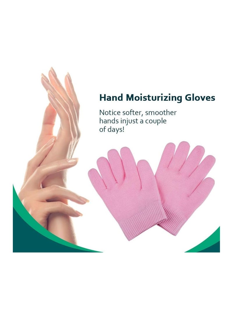 Pair Gel Spa Gloves Moisturizing Gloves for Dry Hand Treatments, Cotton Hand Lotion Gloves Night Moisture Gloves, Silicone Glove to Soften Dry Cracked Skin (Blue) - Image 3