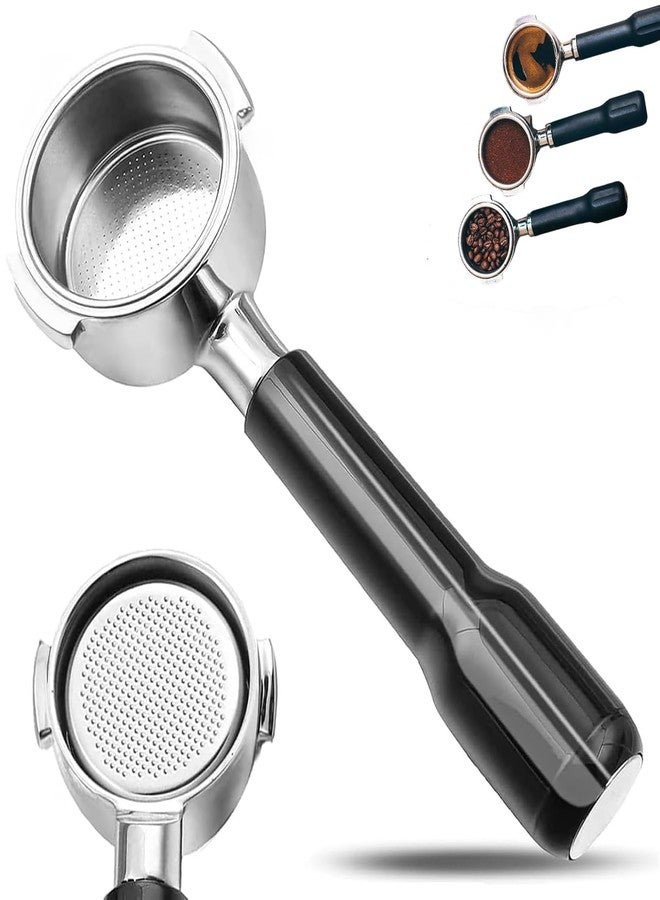 Jerliflyer 51mm Bottomless Portafilter & Puck Screen, 2 Ears Stainless Steel Head, with Stainless Steel Double Shot Capacity Cup Filter Basket Compatible for Delonghi ECP3420/ECP3120/EC155/BCO430/EC260 - Image 1