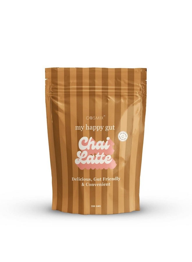 Cosmix كوزميكس شاي لاتيه سعيد للأمعاء | لتحسين الهضم وصحة الأمعاء العامة | بدون سكر مكرر، بدون مواد حافظة | نباتي | فقط أضف الماء واستمتع (200 جرام عبوة واحدة) - Image 1