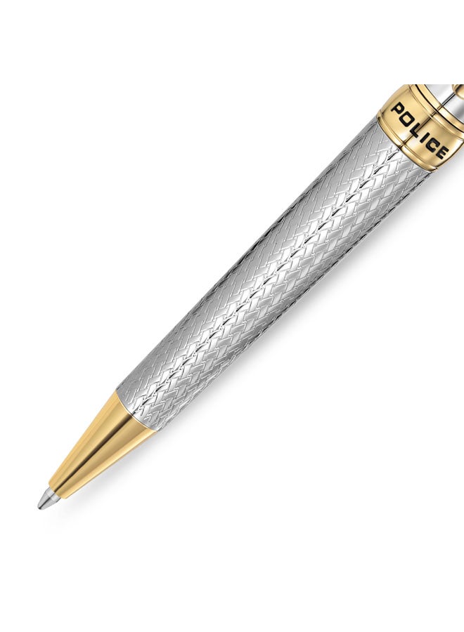 POLICE Avalon Silver with Gold Trims Pen for Men - Image 3