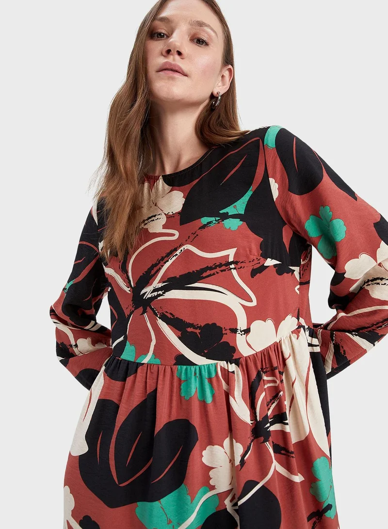 DeFacto Floral Tiered Dress