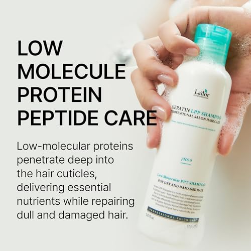 Lador LA'DOR LADOR Keratin LPP Damage Care Shampoo w/Proteins & Plant Oils - pH Balanced Sub Acidic for Dry Damaged Frizzy Coarse Thinning Hair - NO Silicone, Paraben, Sulfate, Alcohol 5.07 Fl Oz (2pcs) - Image 4
