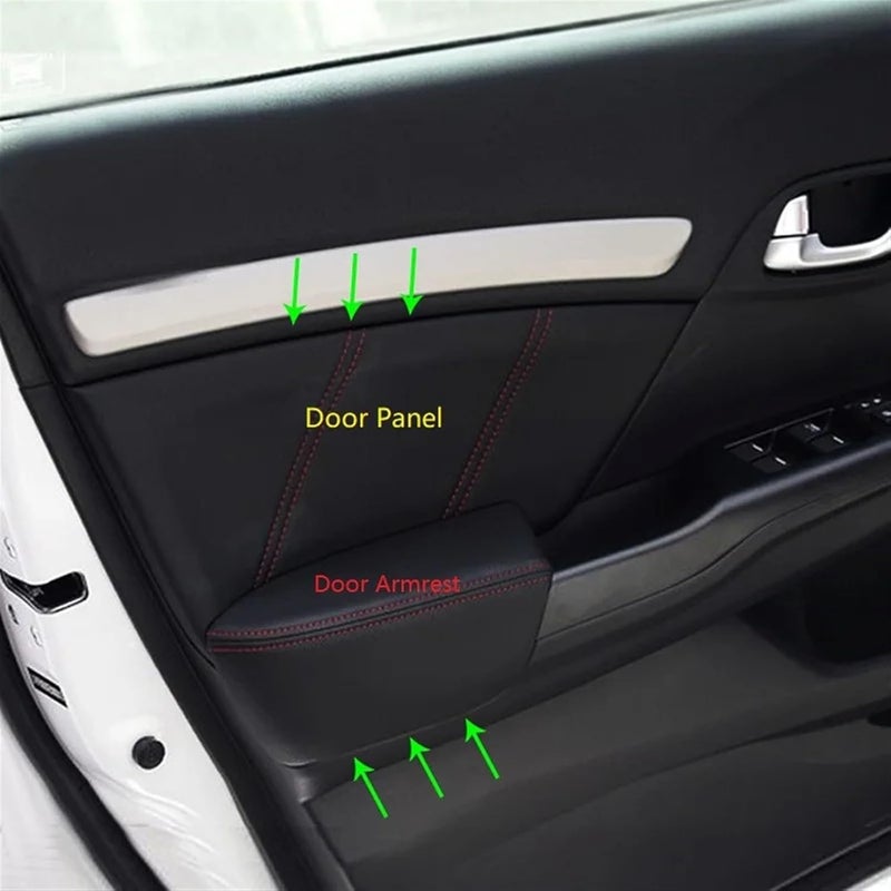 Yurefax Microfiber Leather Door Panel Covers for Civic - Image 5