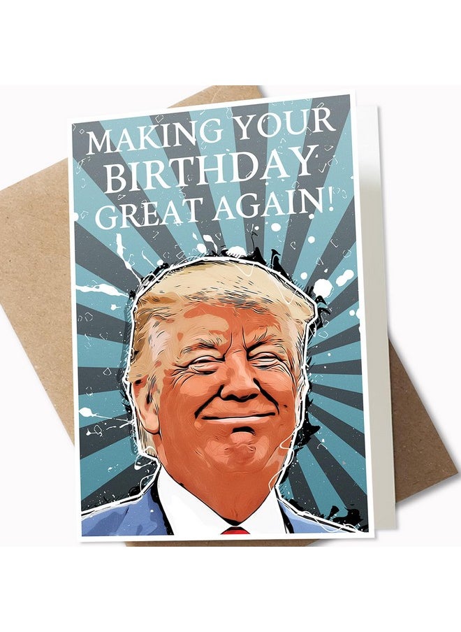 GIFTSFARM - Trump Funny Birthday Card For 40Th 50Th 60Th 65Th 70Th 75Th 80Th, Trump Gifts Merch, Trump Birthday Gifts For Women Her Him Men, Trump Merchandise 2024 (5 X 7 Inch Card With Kraft Envelope) - Image 1