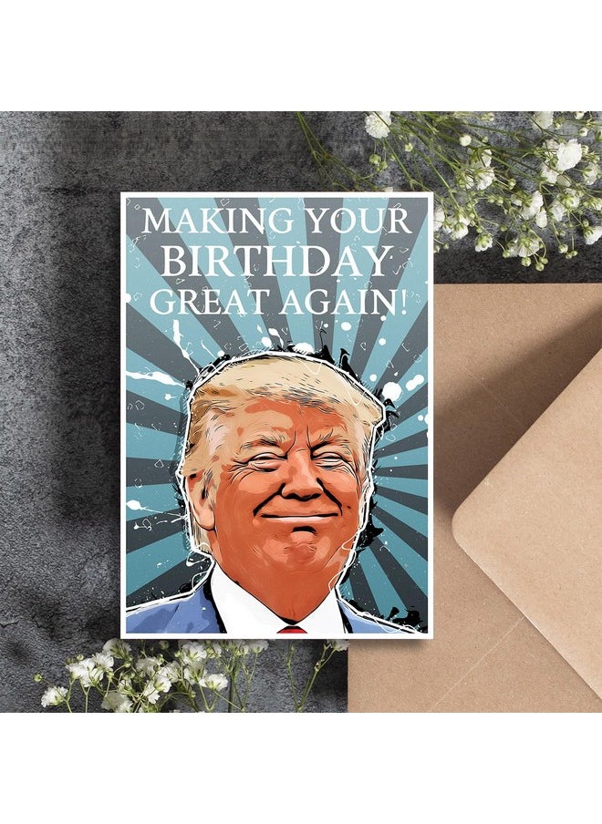GIFTSFARM - Trump Funny Birthday Card For 40Th 50Th 60Th 65Th 70Th 75Th 80Th, Trump Gifts Merch, Trump Birthday Gifts For Women Her Him Men, Trump Merchandise 2024 (5 X 7 Inch Card With Kraft Envelope) - Image 1