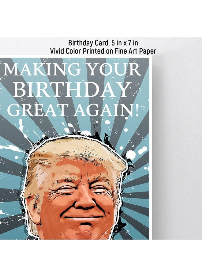 GIFTSFARM - Trump Funny Birthday Card For 40Th 50Th 60Th 65Th 70Th 75Th 80Th, Trump Gifts Merch, Trump Birthday Gifts For Women Her Him Men, Trump Merchandise 2024 (5 X 7 Inch Card With Kraft Envelope) - Image 1