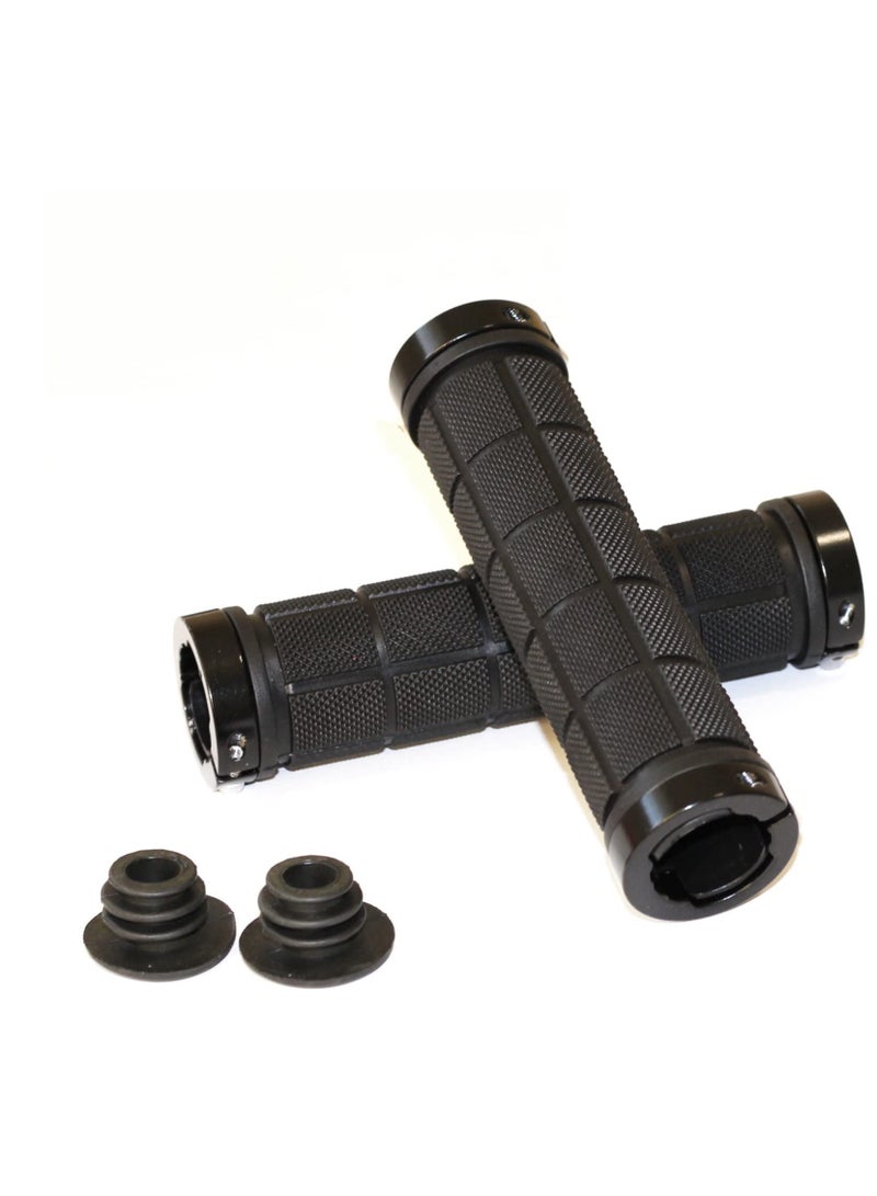 SOLARAE Bicycle Handlebar Grips, Rubber Anti-Slip Grip Handlebar for MTB/BMX Mountain Bike Bicycle Accessories Black 2 Pack - Image 1