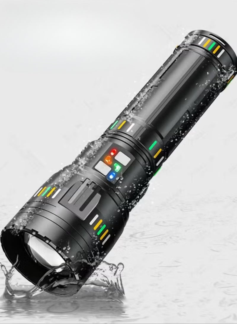 YEMAO 100W Super Bright LED Flashlight – 20000LM Long Range Torch with 1500M Beam Distance | Zoomable Spotlight, USB-C Rechargeable | Search Light with Power Indicator | 4 Modes, SOS Function for Camping, Hiking, Emergency Outdoor Use - Image 1