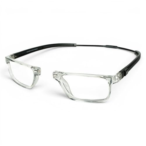 Clic Magnetic Reading Glasses Adjustable Neck Hanging Readers Secure Fit with Hybrid Headband Tube Executive One Size Fits All Light Grey 250 - Image 1