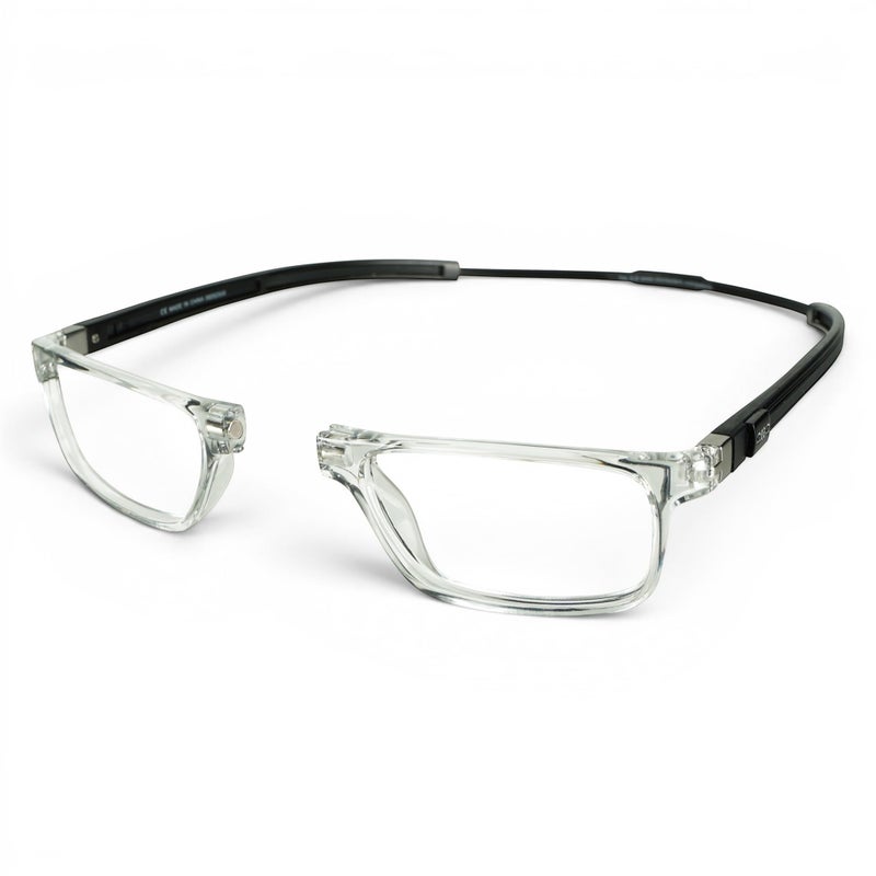 Clic Magnetic Reading Glasses Adjustable Neck Hanging Readers Secure Fit with Hybrid Headband Tube Executive One Size Fits All Light Grey 250 - Image 2