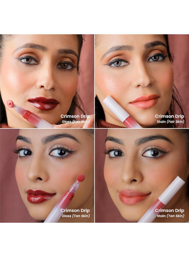 LAMIOR Hydrating Lip Gloss Stain, 2-in-1 Ultra Glossy Shine (Hot Gossip) | Long-Lasting Lip Tint, Non-Sticky High Pigment, Peptide, Astaxanthin & Kakadu Plum Infused, Vegan Cruelty Free, Pack of 3 - Image 4