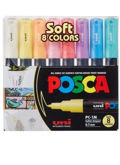 Uni Mitsubishi Uni Mitsubishi Pencil Posca Paint Marker Pen PC-1M Bullet Shaped 0.7 mm Soft 8 Colors  - Image 1