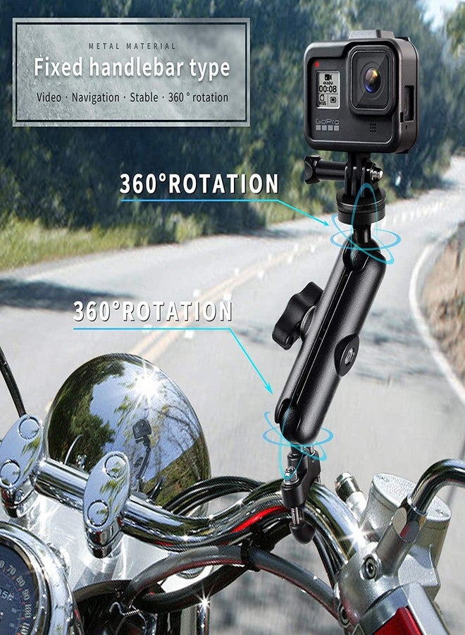 SEVAM حامل كاميرا الحركة SEVAM المصنوع من سبائك الألومنيوم متوافق مع حامل دراجة GoPro بزاوية دوران 360 درجة للدراجات النارية والهوائية (مثبت على المقود) - Image 5