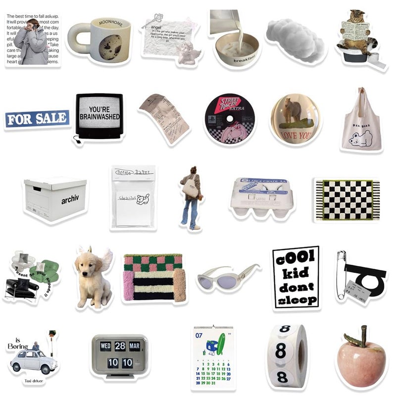 ZJSXINDI Stickers Aesthetic Waterproof Laptop Stickers Decals 57 Pcs for Water Bottle Laptop Computer Skateboard Bumper,Aesthetic Vsco Vinyl Stickers for Kids Teens Girls (Khaki) - Image 5