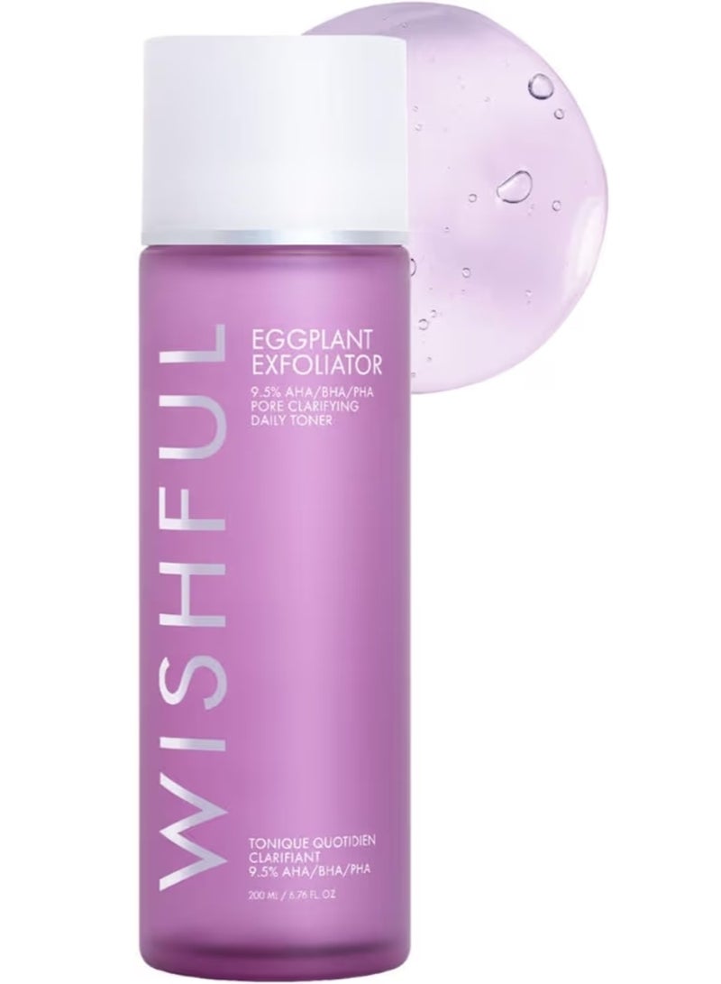 ويشفل مقشر الباذنجان من ويشفول: 9.5% من أحماض ألفا هيدروكسي، وبيتا هيدروكسي، وبولي هيدروكسي، تونر يومي لتنقية المسام - Image 1