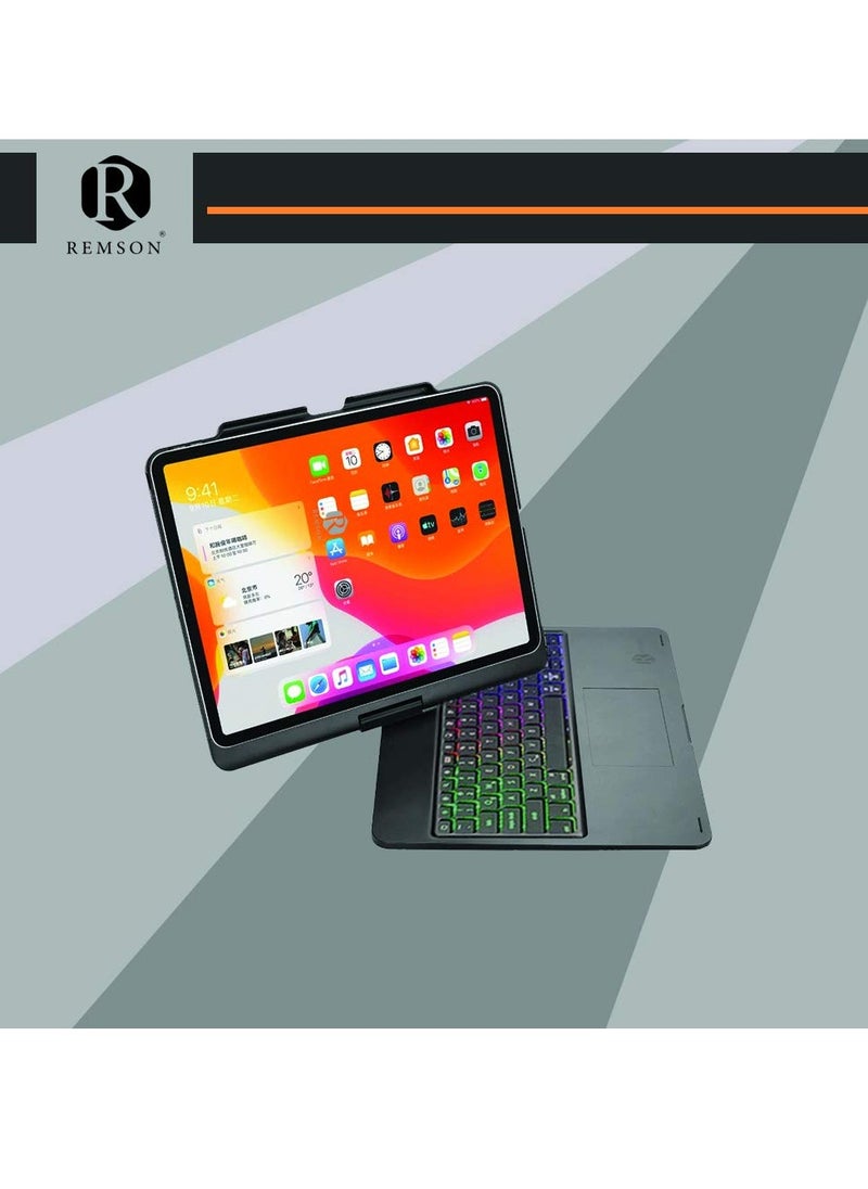 Remson - Remson 7 Color Backlit Wireless Bluetooth Keyboard Case with Touchpad for Apple iPad Pro 12.9 2018 / iPad Pro 12.9 2020 English / Arabic Keyboard - Image 1